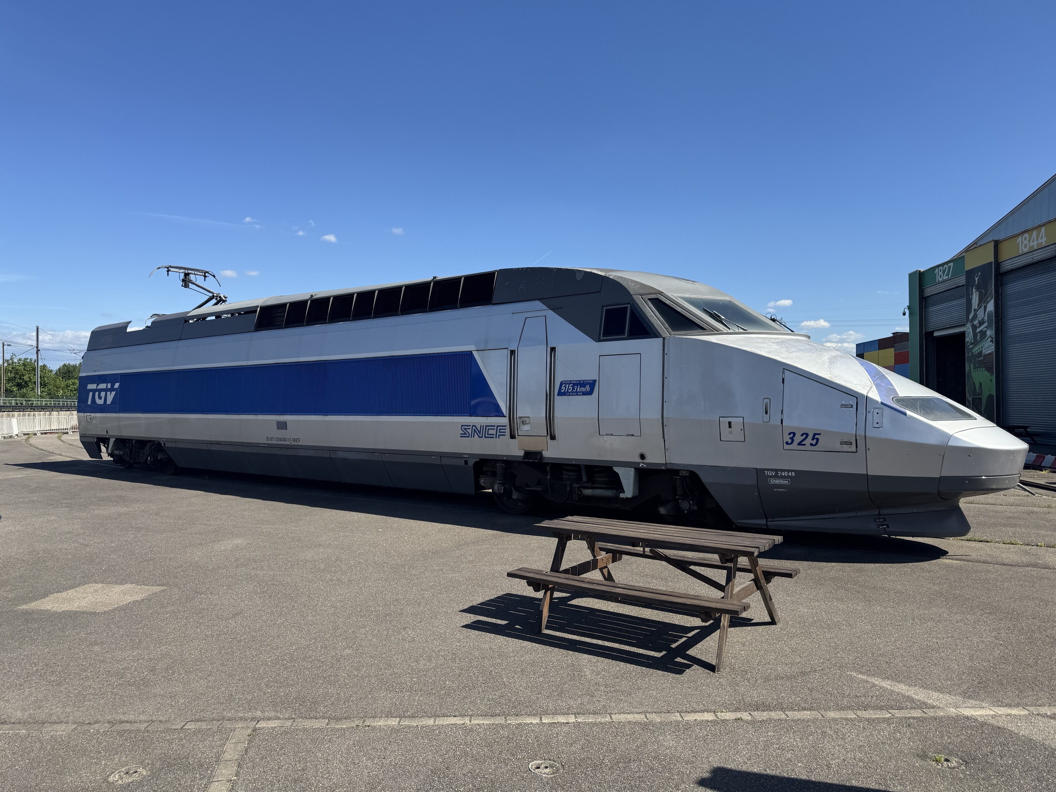 Side view of the power car of TGV unit 325 at the Cité du Train, Mulhouse Side view of the power car of TGV unit 325 at the Cité du Train, Mulhouse